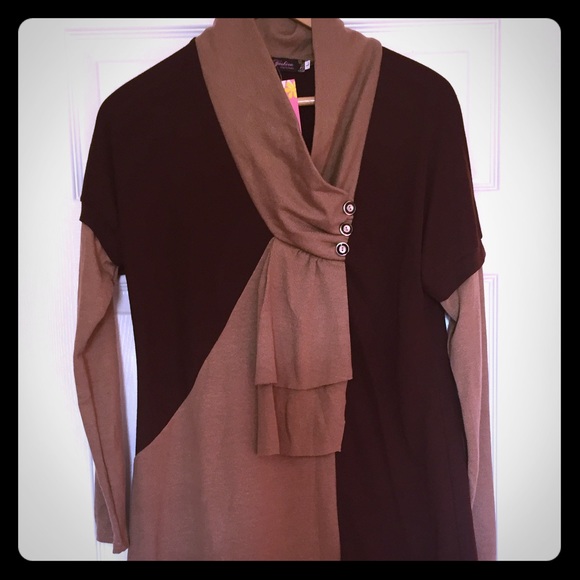 ✨NWT✨Brown&Tan Mini Dress - Picture 1 of 7